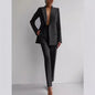 Casual Suits Fashion Long Sleeve Single-breasted Jacket Top And Slim Fit Trousers Women's Business Suits