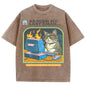 Men's Cat Playing Game Print Top