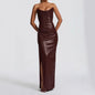 Women's Back-tie Tube Top Dress With Side Slit