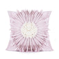 Fashion Modern Style White Throw Pillows Velvet Stitching 3D Chrysanthemum Cushion Waist Pillow Blue Cushion Case