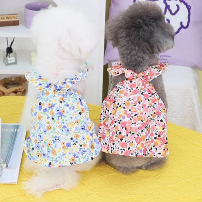 Cross Flower Skirt Pet Small And Medium-sized Dog Casual Clothing