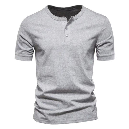 Mens Casual Crew-Neck Short-Sleeve Solid-Color T-Shirt