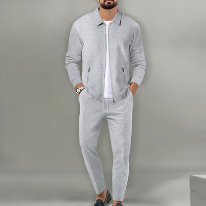 Coat Men's Autumn Zipper Pocket Lapels Slim-fit Cardigan Jacket Suits