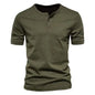 Mens Casual Crew-Neck Short-Sleeve Solid-Color T-Shirt