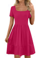 Women's Solid-color Short Sleeve Dress