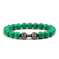 Turquoise Energy Healing Bracelet - Gun Black Barbell Bead Bracelet for Men & Women | Natural Stone Jewelry