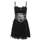 Spring New Women's Solid-Color Sexy Lace-Patchwork Slip Dress
