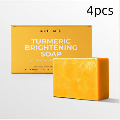 Turmeric Kojic Soap Turmeric Kojic Acid Soap Handmade Skin Products Natural Turmeric Soap Bar Skin Clean Dark Spot Remover Moist Bathing Facial Soap