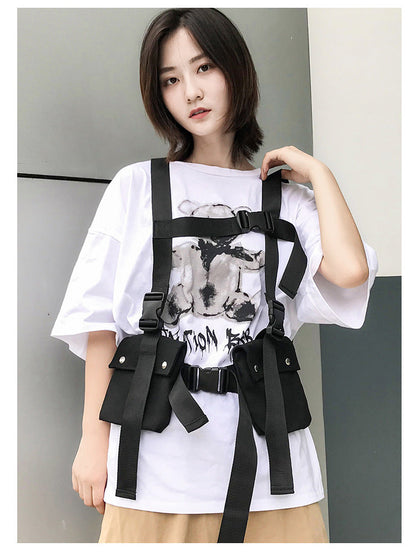 Cool Style Crossbody Motorcycle Punk Canvas Chest Bag