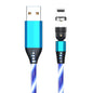540° Rotating LED Magnetic Charging Cable - 3A Fast Charge for iPhone, USB-C & Micro USB