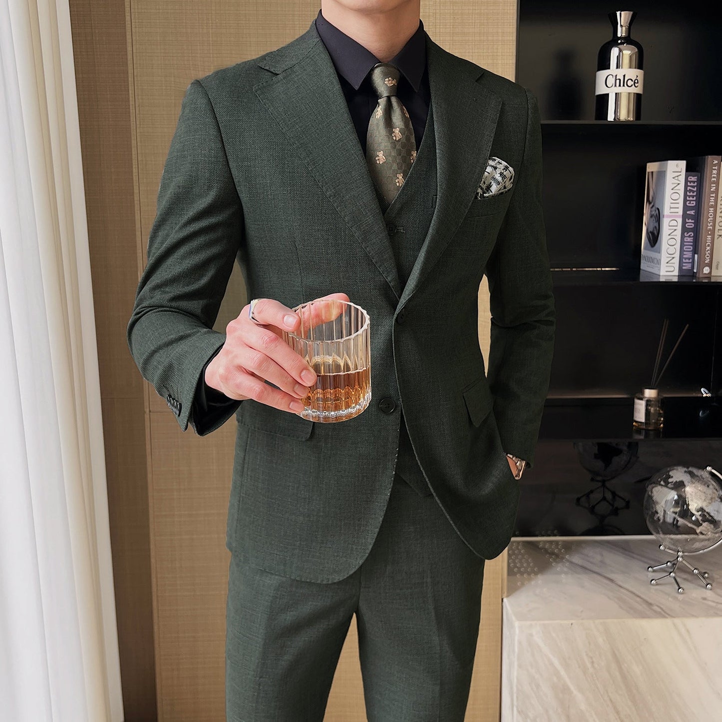 Spring And Summer Professional Casual Men's Three-piece Suit Jacket