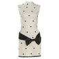 Round-neck Sleeveless Waist-cinching Contrast-color Printed Dress