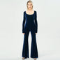 Women's Long Sleeve Velvet Fashion Jumpsuit