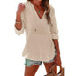 V-neck Hooded Shirt With Pockets Fashion Sports Long-sleeved Split Shirts Tops For Women Clothing