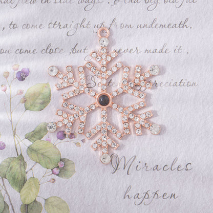 Thanksgiving Christmas Gift Snowflake Projection Necklace