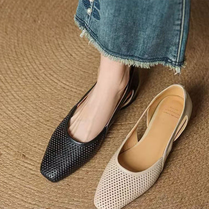 Hollow-out Thick-heeled Sandals