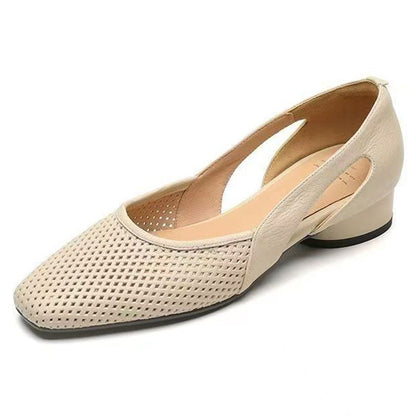 Hollow-out Thick-heeled Sandals