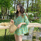 Doll-collar Top Summer New Arrival Loose-fit Vintage Puff-sleeve Blouse