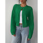 Chic Long Sleeved Knitted Cardigan Fashion Slim Solid Color Short Sweater For Women Clothing