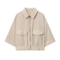 Women's New Ramie Blend Zip Jacket