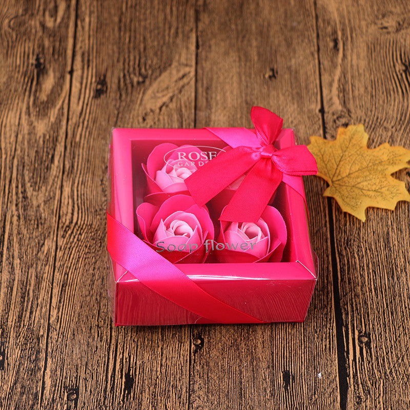 Soap Flower Gift Box Valentine's Day Gift Mother's Day Creative Gifts Bear Flower Rose Heart Shaped Tin Box