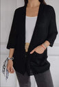 Women's Waffle Nine-quarter Sleeve Urban Casual Cardigan Coat
