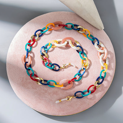 Acrylic Colorful Eyeglass Chain, Fashionable Anti-loss Eyeglass Hanging Chain And Lanyard For Women