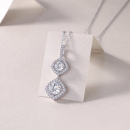 Snow Field Fairyland - A Fashionable And Light Luxury Jewelry Pendant Necklace Set With Top-quality Moissanite, S925 Silver Plated Platinum