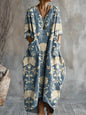 Women's Printed Plus Size Loose Long Sleeve Dress