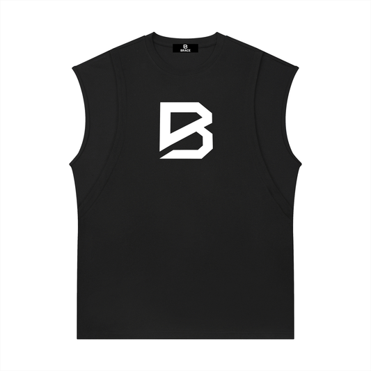 BRACE Spliced Panel Sleeveless Muscle T-Shirt