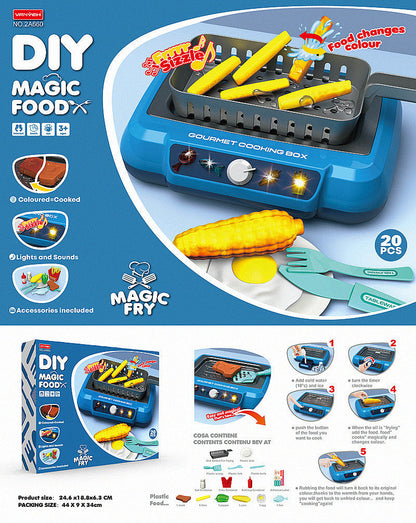Interactive Kitchen Cooking Toy Set - Color-Changing Play Food with Lights & Sounds | Educational Pretend Play for Kids 4-6