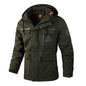 Men's Waterproof Windbreaker Jacket - Hooded Winter Coat with Fleece Lining