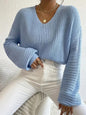 Solid Color Long Sleeve Pullover Loose Casual Women