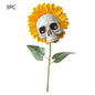Skull Sunflower Halloween Decoration Atmosphere Garden Simulation Flower Ornament For Home Garden Decoration