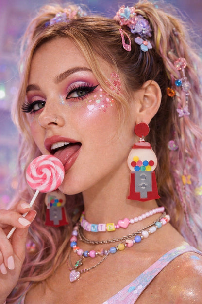 Gumball Machine Earrings UK – Colourful Candy Statement Drop Earrings (Cute & Fun Jewellery)