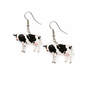 Black & White Cow Print Drop Earrings – Cute Festival Statement Jewellery