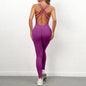 Cross-Strap Yoga Jumpsuit - Quick-Drying, Tight-Fitting Seamless Fitness Leggings for Women