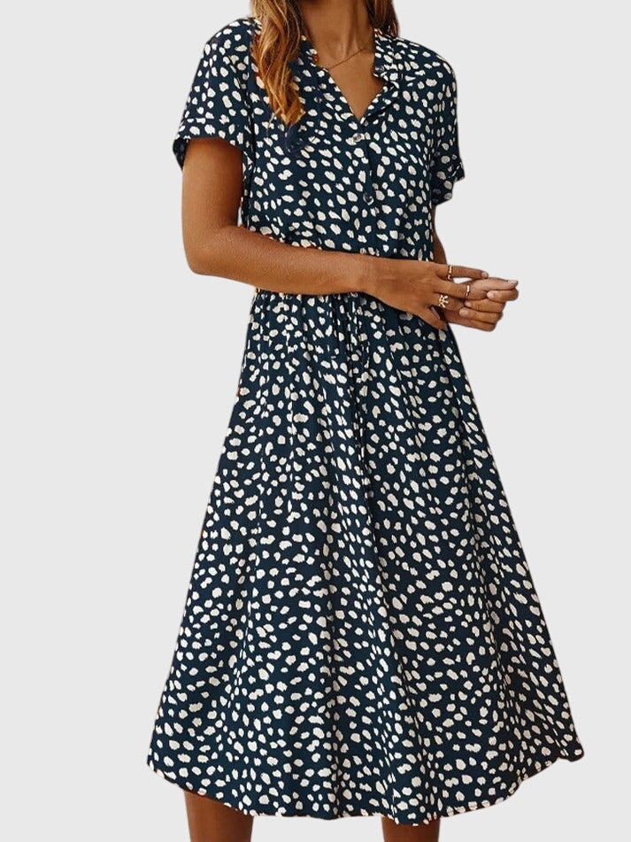 Amber - Printed V-Neck Dress