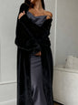 Women's Solid-Color Loose Plush Knitted Long Coat