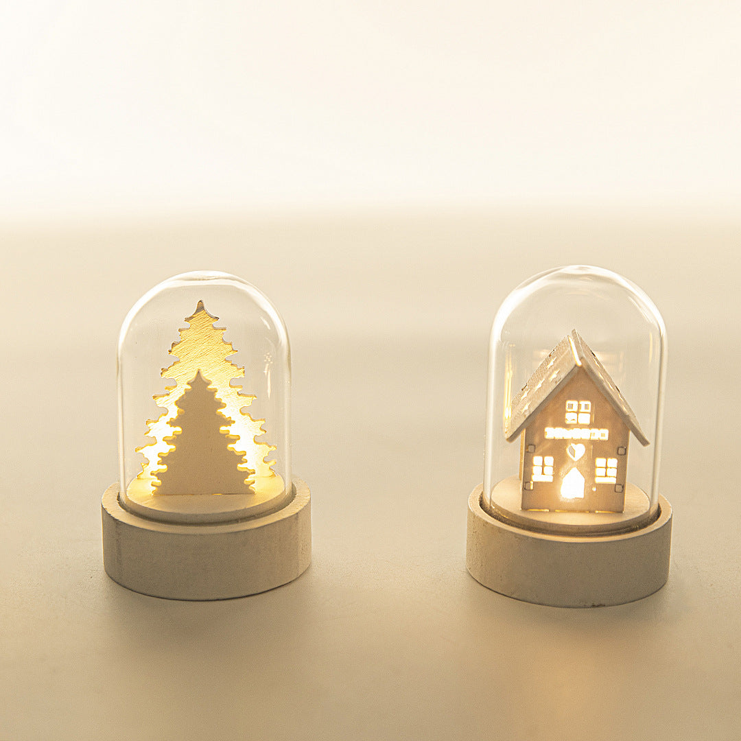 Christmas Decorations Luminous Wooden House Christmas Ornaments