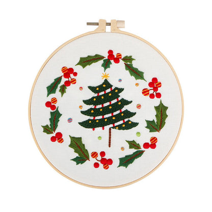 Christmas Day Gift Snowman Wreath Embroidery Material Package