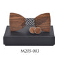 Business Leisure Feather Carving Wooden Tie Cuff Buckle Set
