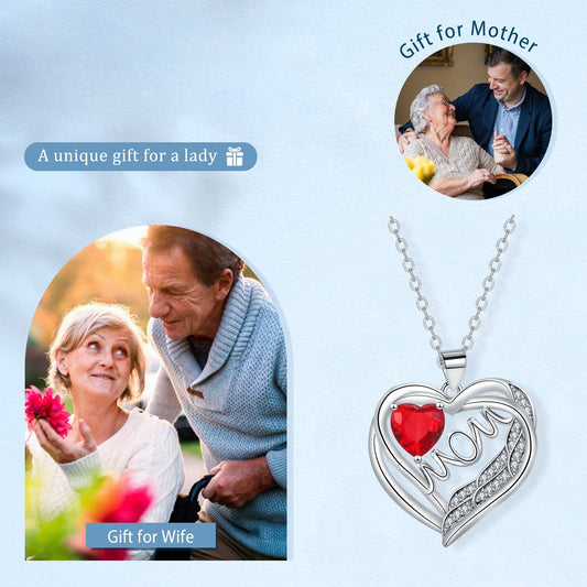 Elegant Fashion Heart Pendant Mom Necklace Mother's Day Gift