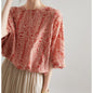 Women's Refreshing Loose Batwing Sleeve Back Lace-up Bow Floral Shirt Top