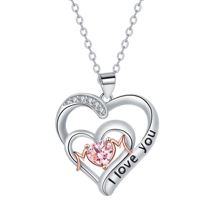 European And American Fashion New Mother's Day Gift Heart-shaped MOM Pendant Niche Necklace