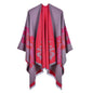 European And American Fashion Jacquard Split Thickened Warm Split Shawl