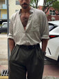 Striped Linen Button-Down Shirt