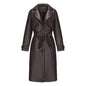 Women's Long, Loose-fit Classic Trench Coat With A Lapel And Belt