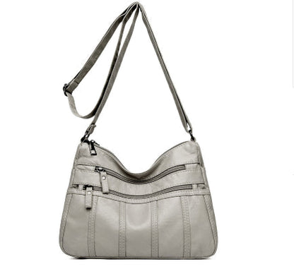 New Trendy Soft Leather Multilayer Messenger Bag