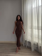 Solid Color Sleeveless Bodycon Dress